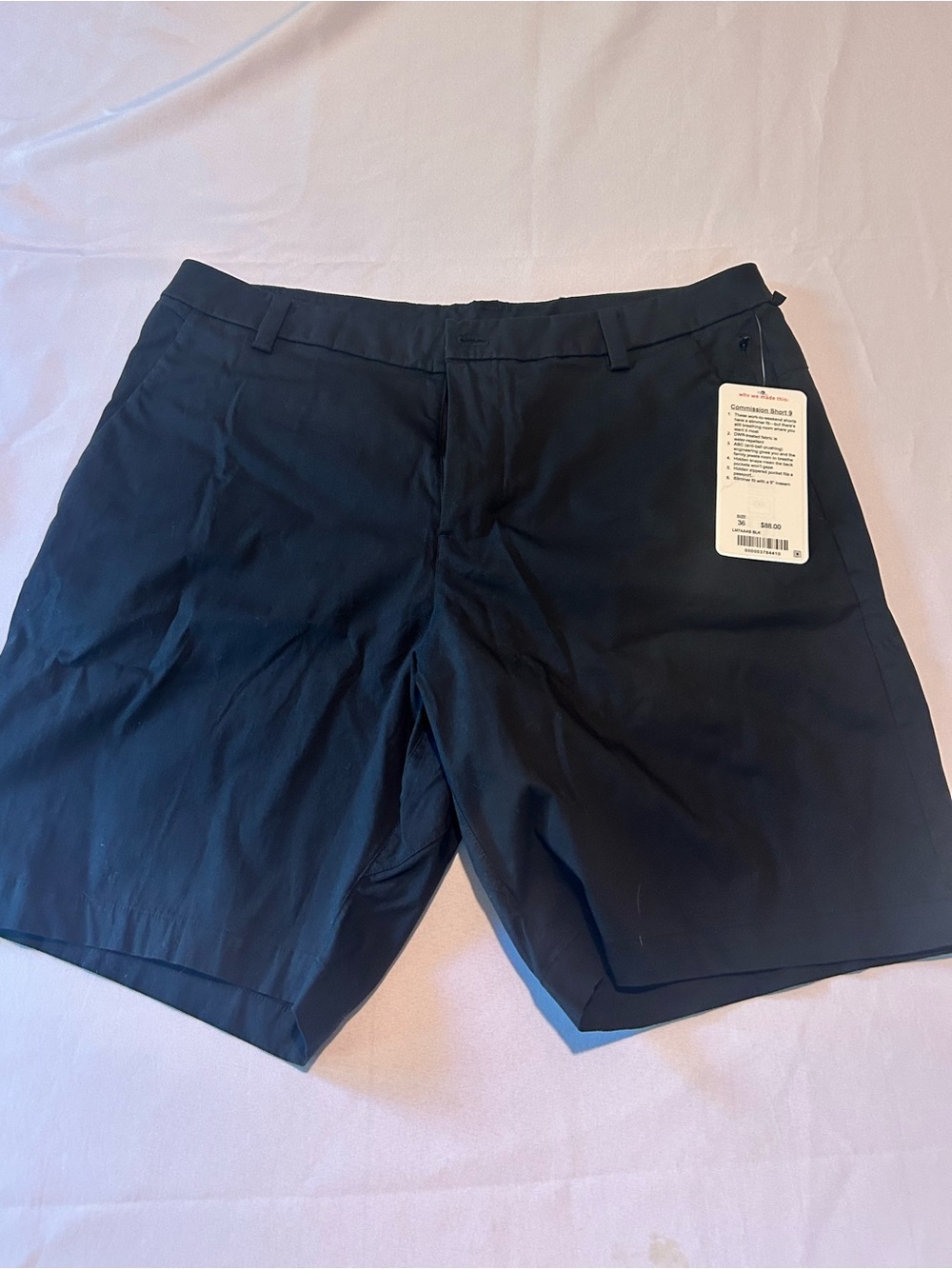 Lululemon Commission Shorts 9” Mens 36 Black ABC Golf Chino NWT LM7AAAS